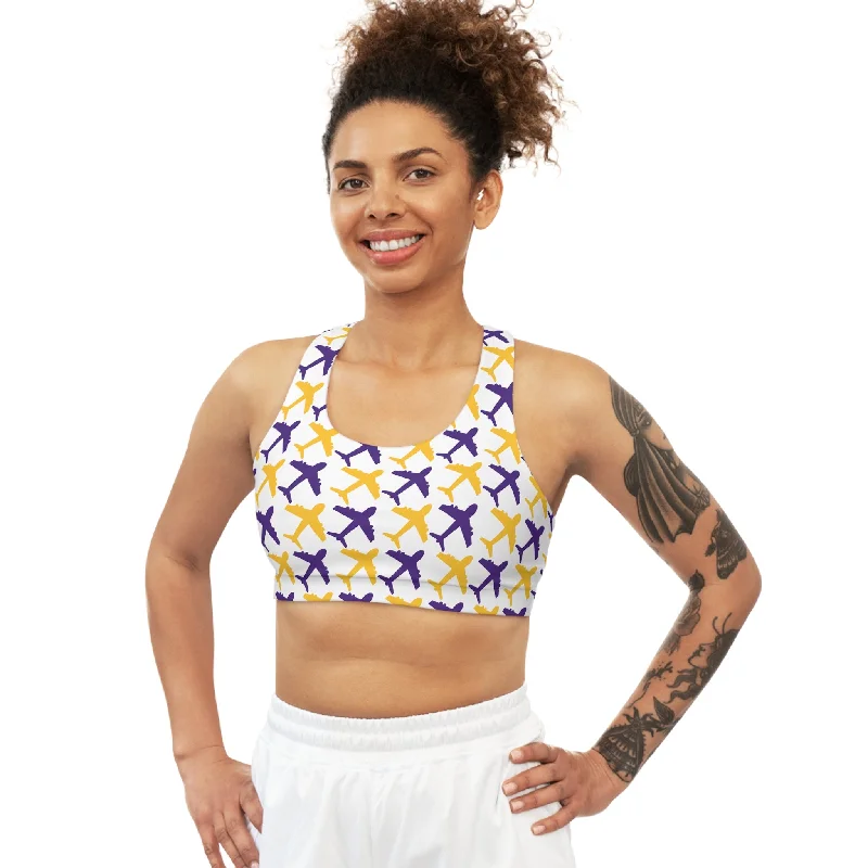 Seamless Sports Bra - Jet Planes