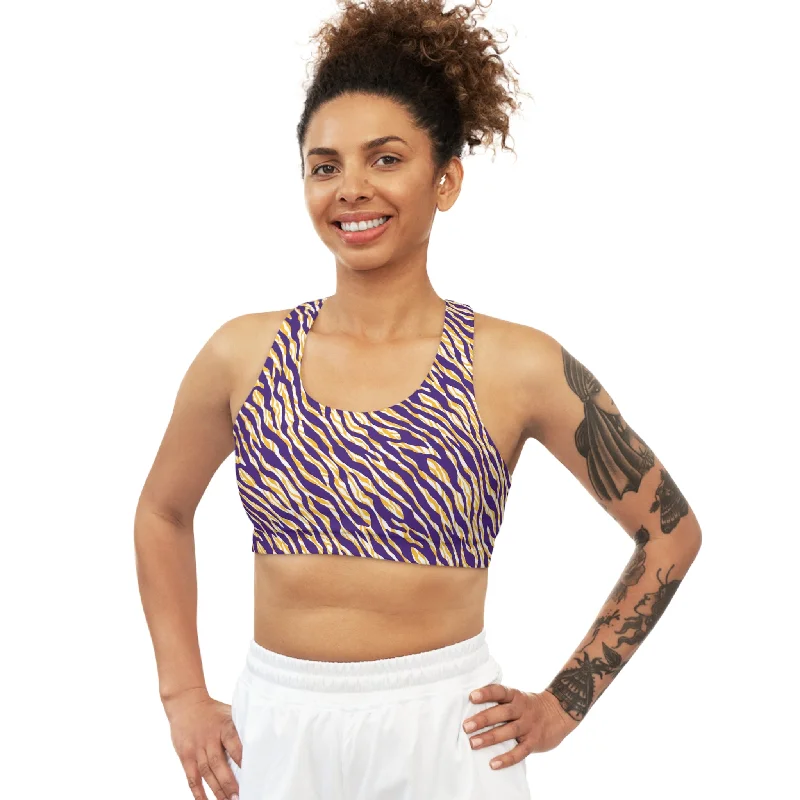 Seamless Sports Bra - Zebra Print