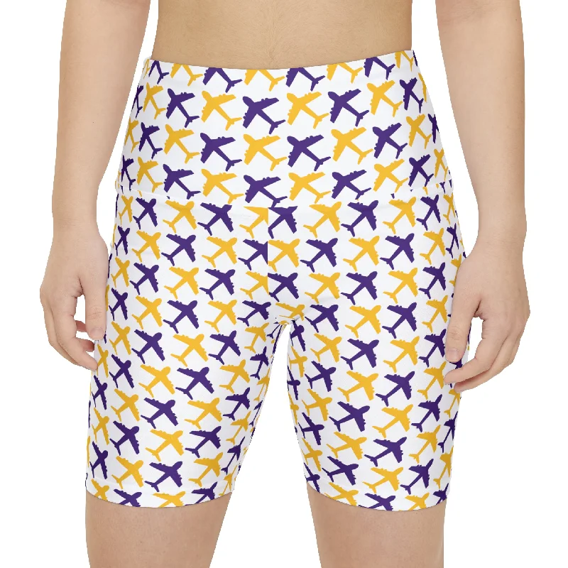 Women's Workout Shorts - Jet Planes