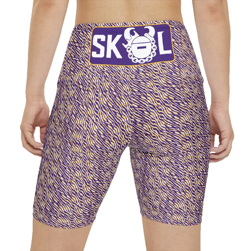 Women's Workout Shorts - Zebra Print