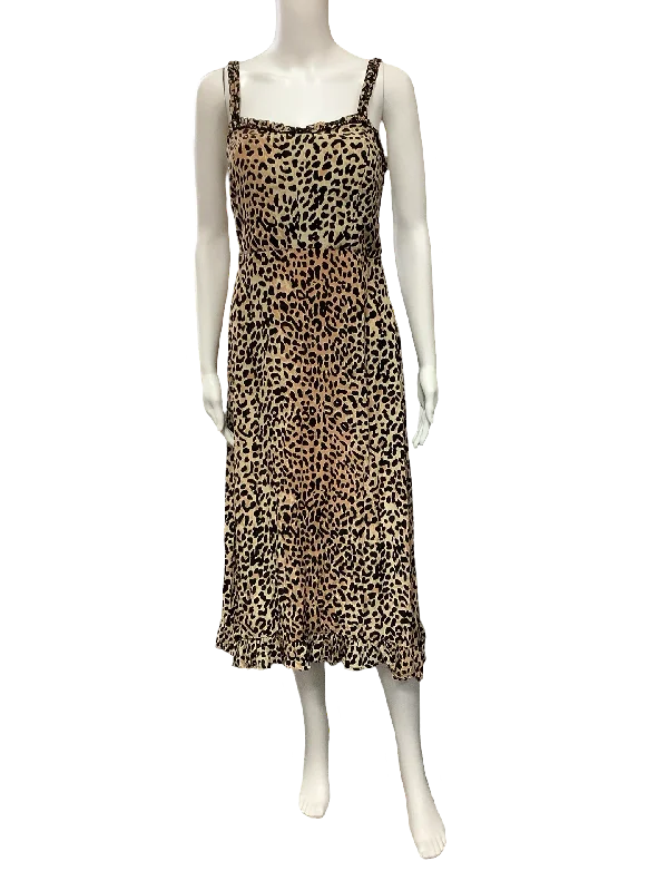 Faithful The Brand Sleeveless Midi Length Animal Print Dress Size 6