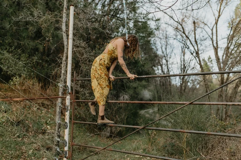 Meadow Dress in Mustard Marigold Linen