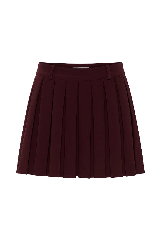 Mura Pleated Mini Skirt - Plum