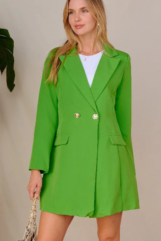 Pistachio Double Breasted Blazer Dress