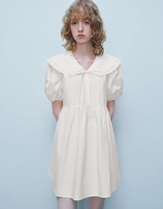 Sailor Collar Neck A-Line Dress