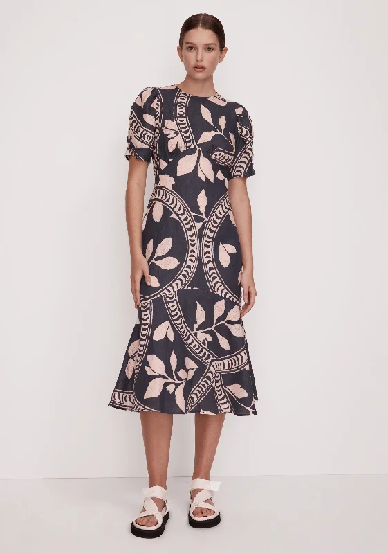 Samira Linen Midi Dress_Print