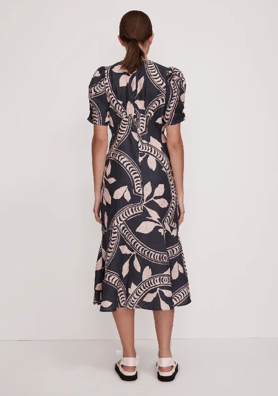 Samira Linen Midi Dress_Print