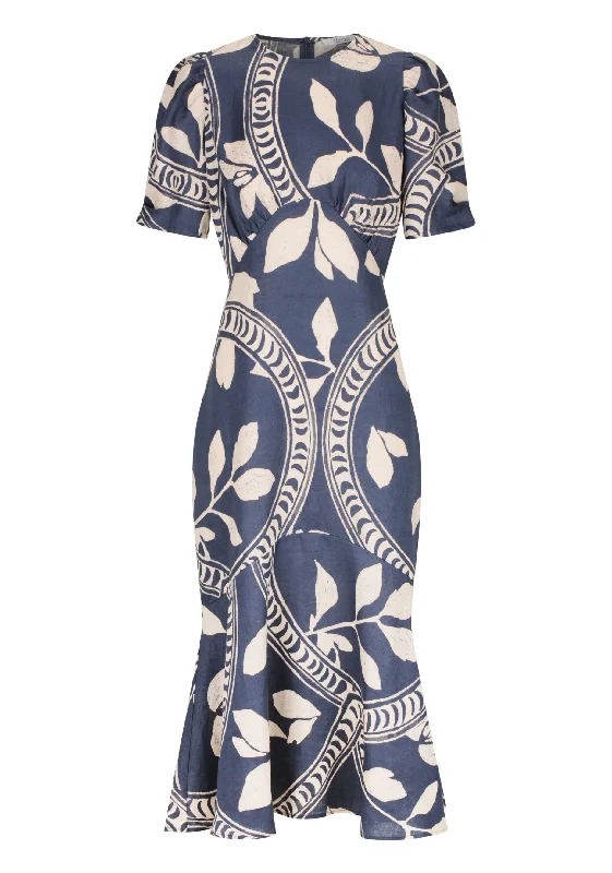 Samira Linen Midi Dress_Print