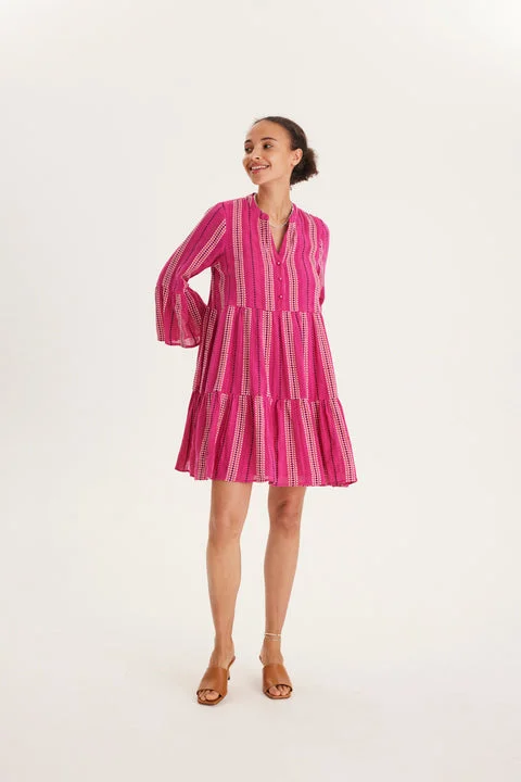 SUMMERY COPENHAGEN BELLA SHORT DRESS - FUCHSIA ROSE