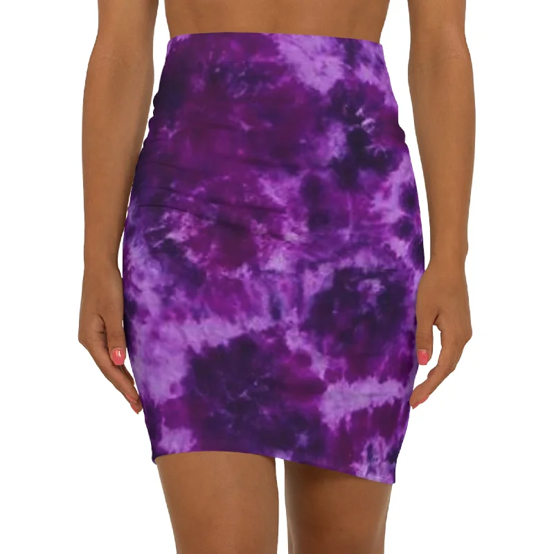 Women's Mini Skirt - Purple Tie-Dye