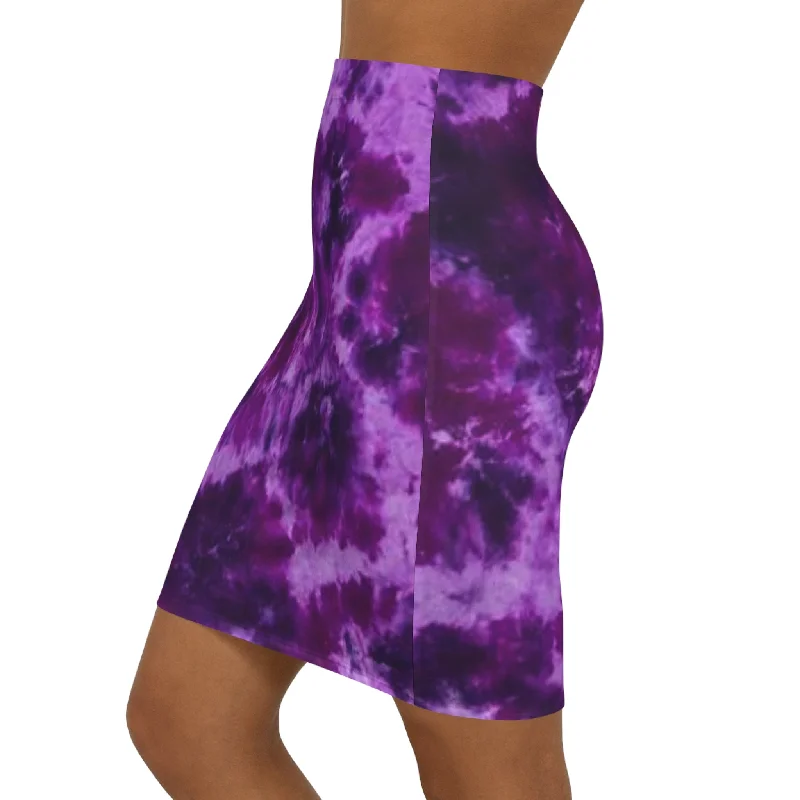 Women's Mini Skirt - Purple Tie-Dye