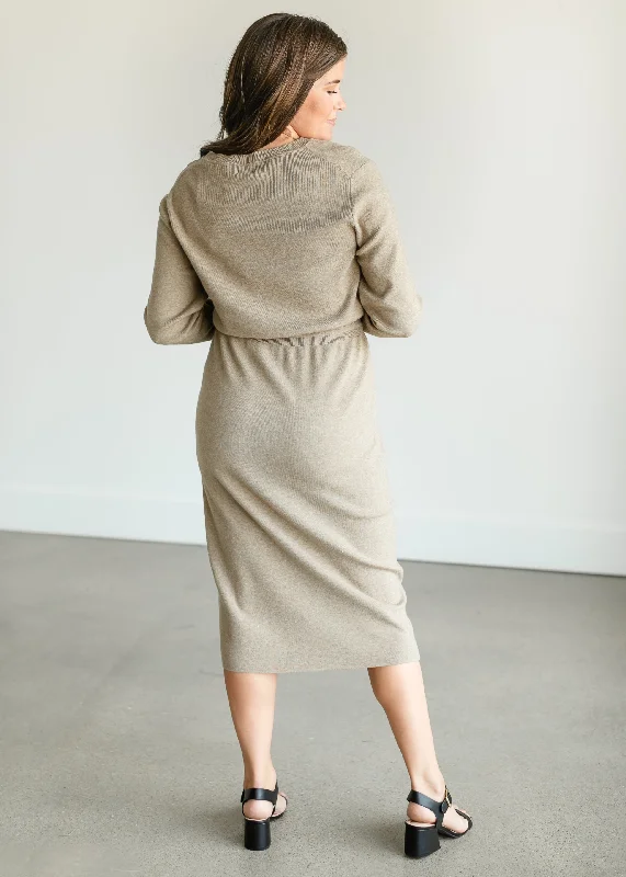 Wren Long Sleeve V-Neck Sweater Dress