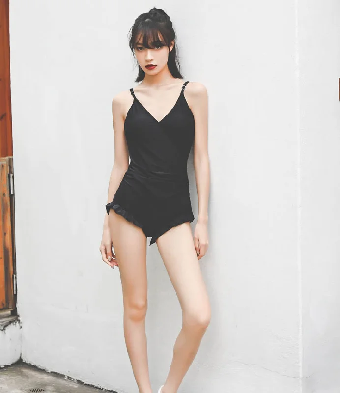 Black fashion halter swimsuit YV90120