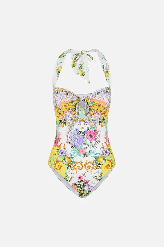 CAMILLA TIE FRONT HALTER NECK ONE PIECE  - CATERINA SPRITZ