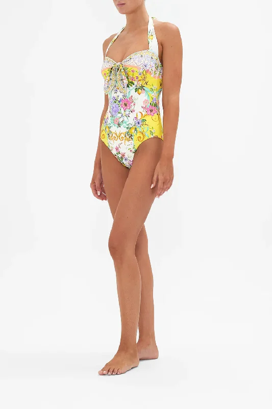 CAMILLA TIE FRONT HALTER NECK ONE PIECE  - CATERINA SPRITZ