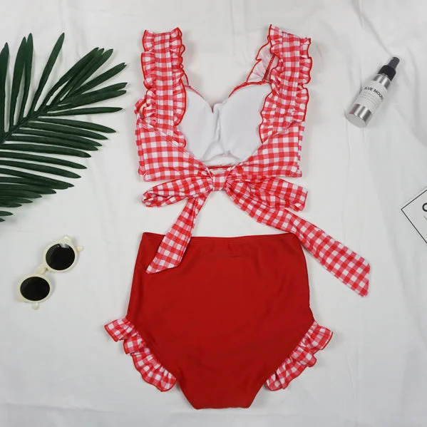 YOUVIMI Cute lattice bow swimsuit YV40170