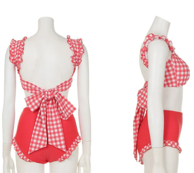 YOUVIMI Cute lattice bow swimsuit YV40170