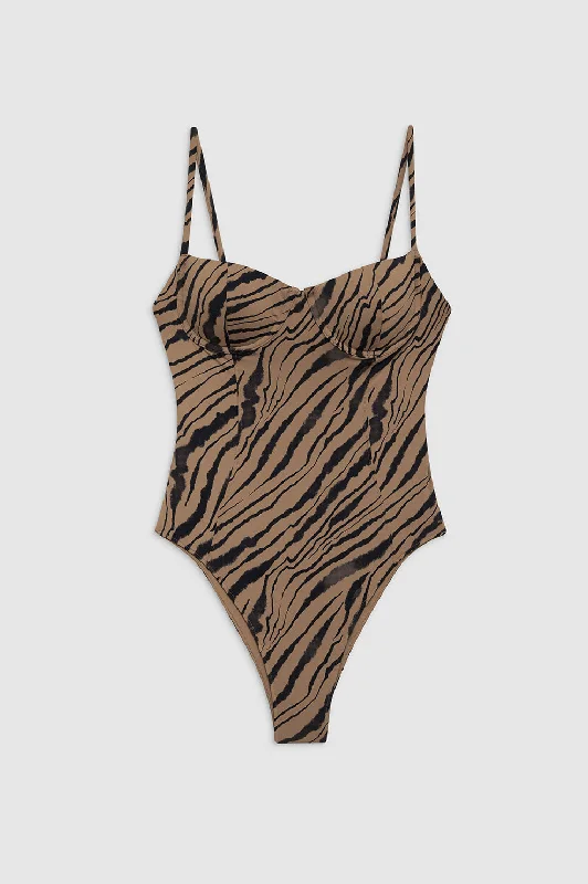 Kyler One Piece - Tiger Shell Print