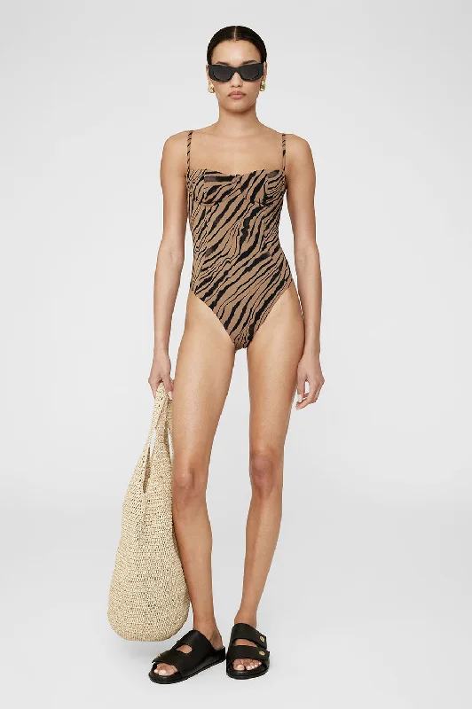 Kyler One Piece - Tiger Shell Print