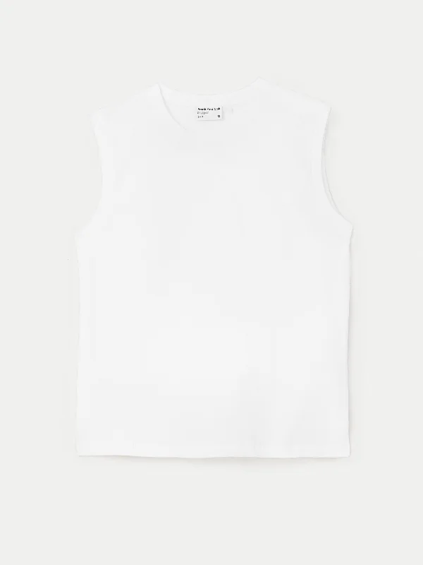 The Sleeveless T-Shirt in Bright White