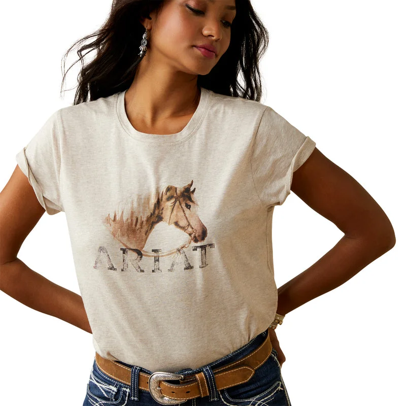 Ariat Women's Caballo Tee, Oatmeal Heather