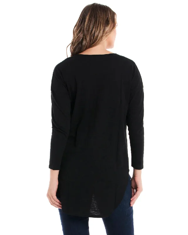 BETTY BASICS JESSIE LONG SLEEVE TEE BLACK