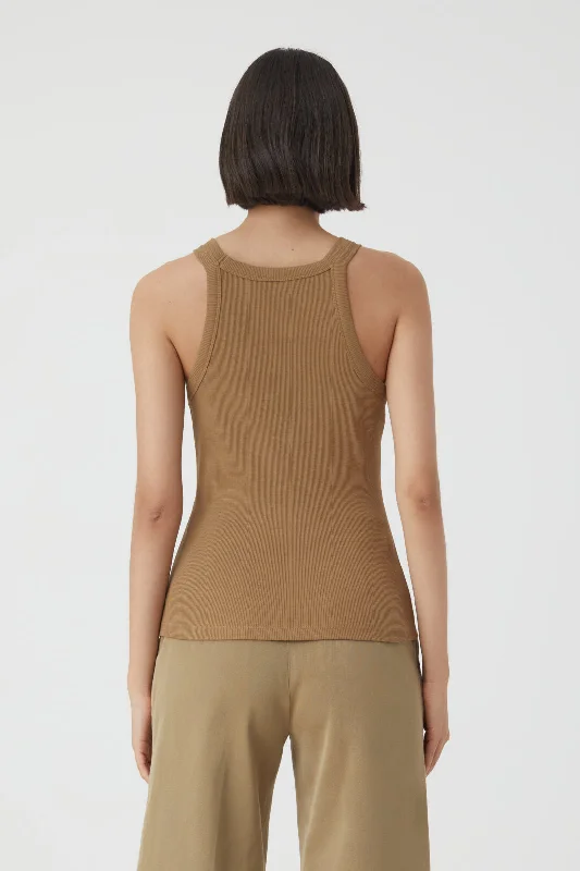 Closed Ribbed Jersey Tank