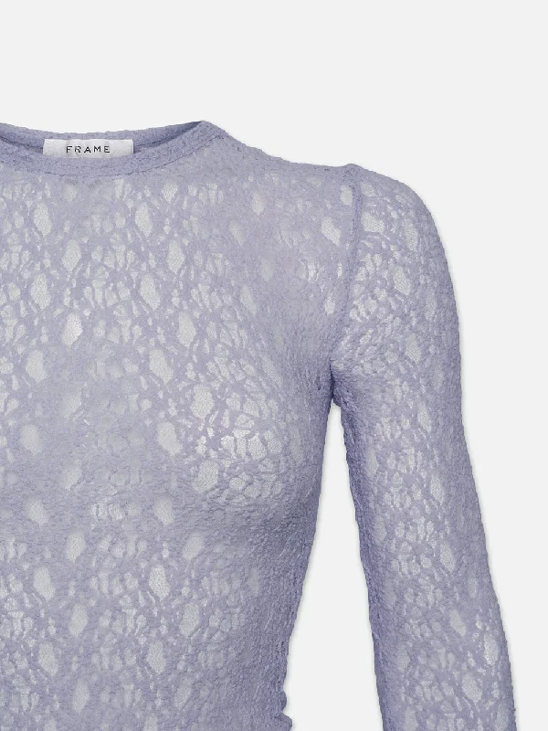 Crewneck Mesh Long Sleeve -- Lilac