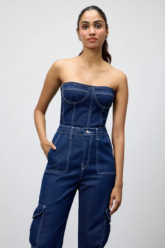 Indigo Blue Bodysuit Tube Top