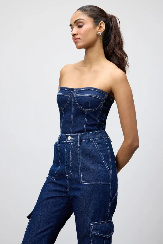 Indigo Blue Bodysuit Tube Top