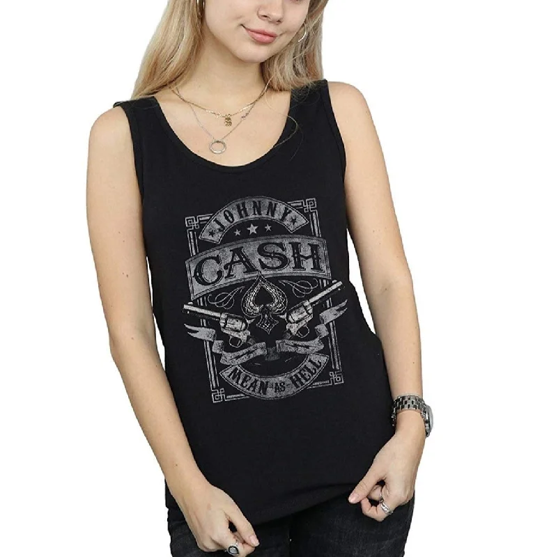 Johnny Cash Mean as Hell Racerback Tank Top