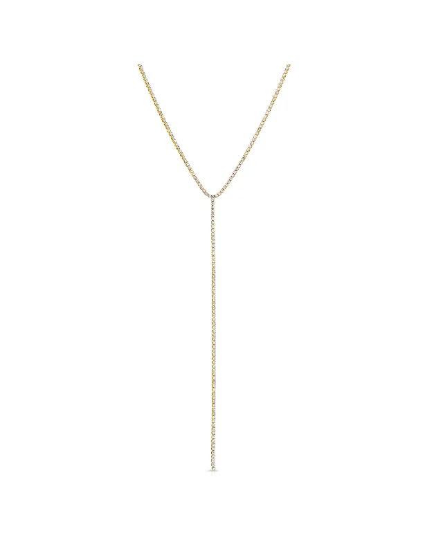 CZ Gracie Y Necklace, White