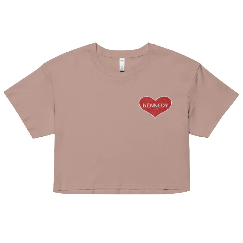 Kennedy Heart Embroidered Women’s Crop Top