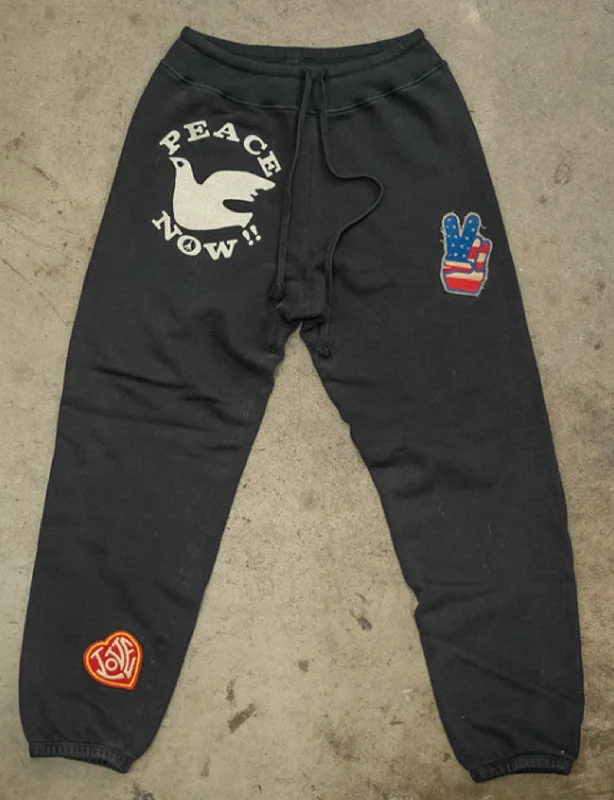 Peace Now Sweatpants, Coal Pigment