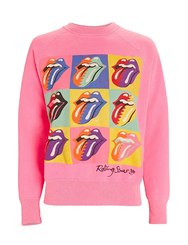 Rolling Stones 89'Crew Fleece, Neon Pink