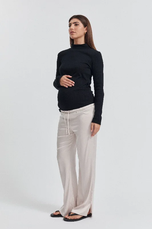 Mock Neck LS Rib Top