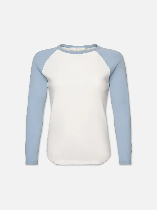 Raglan Baseball Tee -- Sky Blue Multi