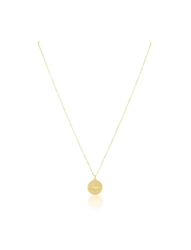 CZ Zion Necklace, Gold Plated