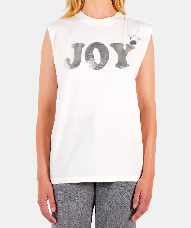 Tee shirt biker dirty white ""JOY SS24""