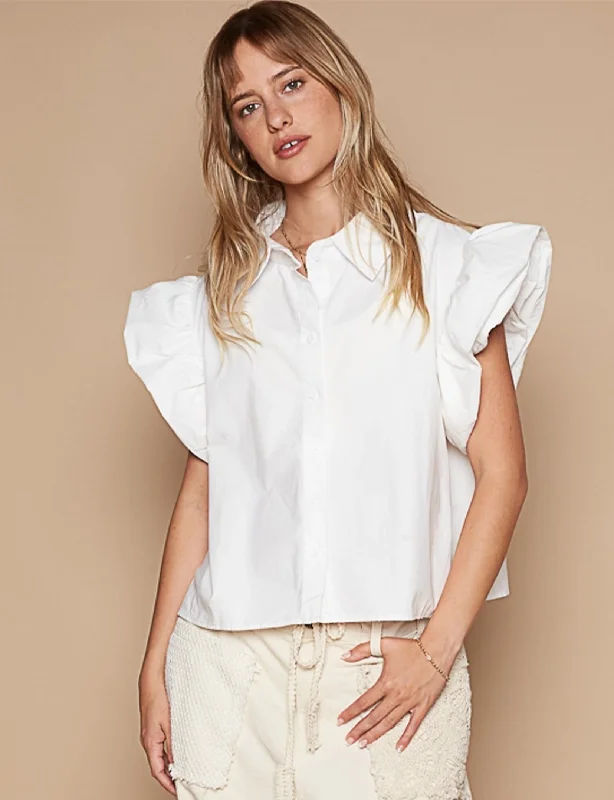 Jenna Ruffle Poplin, Ivory