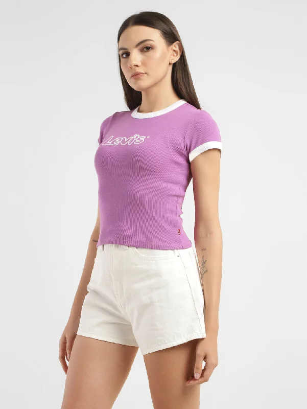 Women's Brand Logo Slim Fit T-shirt