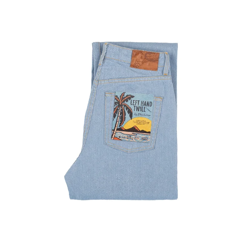 Women's Naked & Famous Denim Weird Guy Left Hand Twill Selvedge Sky Blue