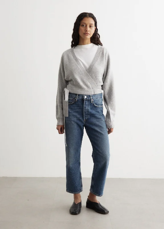 90's Crop Mid Rise Loose Straight Jeans