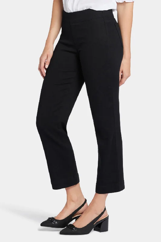 Bailey Relaxed Straight Ankle Pull-On Jeans - Overdye Black