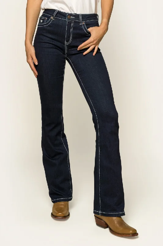 Caroline Womens Mid Rise Bootleg Jean - Indigo Blue