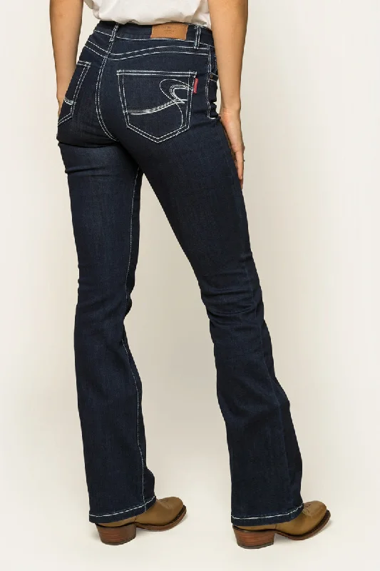 Caroline Womens Mid Rise Bootleg Jean - Indigo Blue