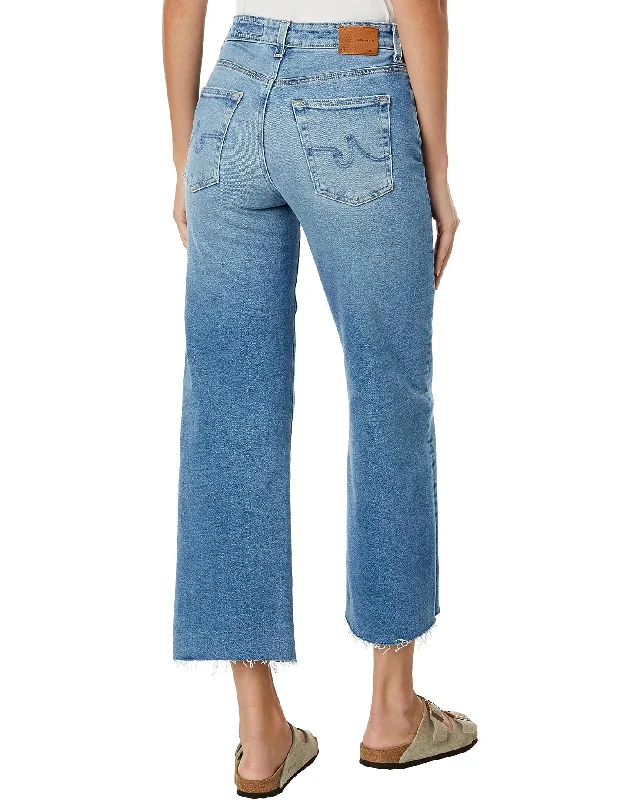 AG Saige Wide Leg Crop Jean in 18 Years Atlantic