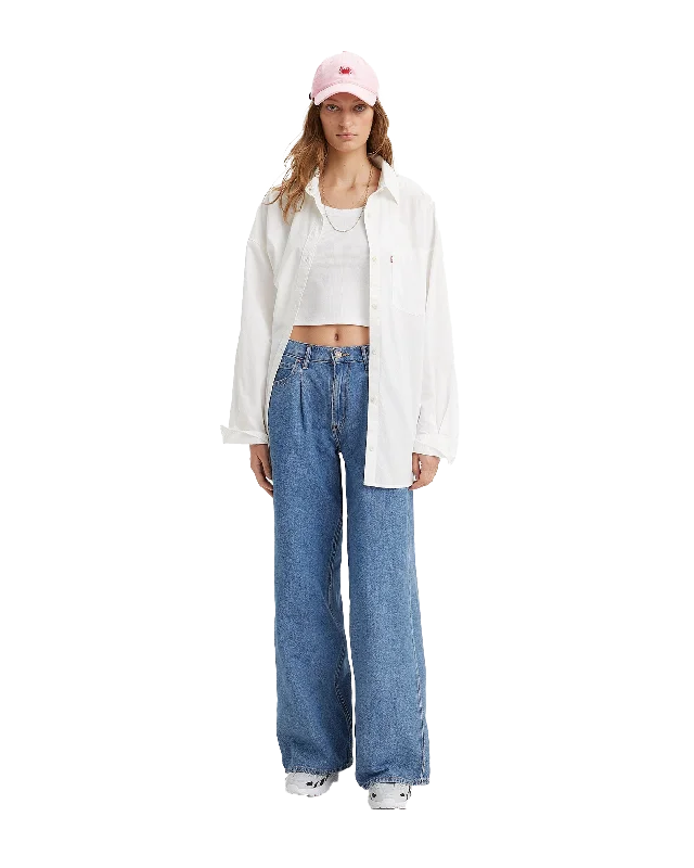 Baggy Dad Wide Leg Jeans in Cause And Effect