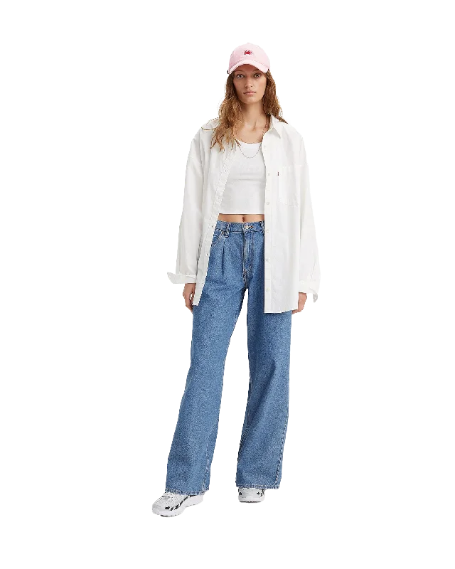 Baggy Dad Wide Leg Jeans in Cause And Effect