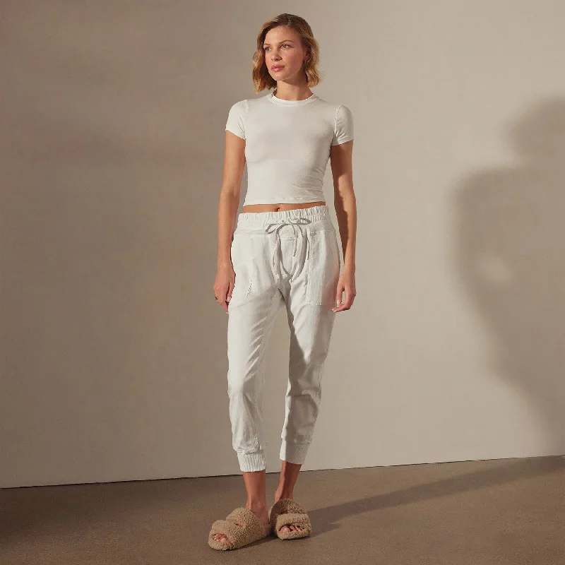 Mixed Media Pant - White